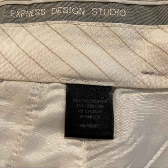 Express Dress Pants, Editor Wide Leg in Grey Crosshatch, Size 4 Short - Picture 7 of 8